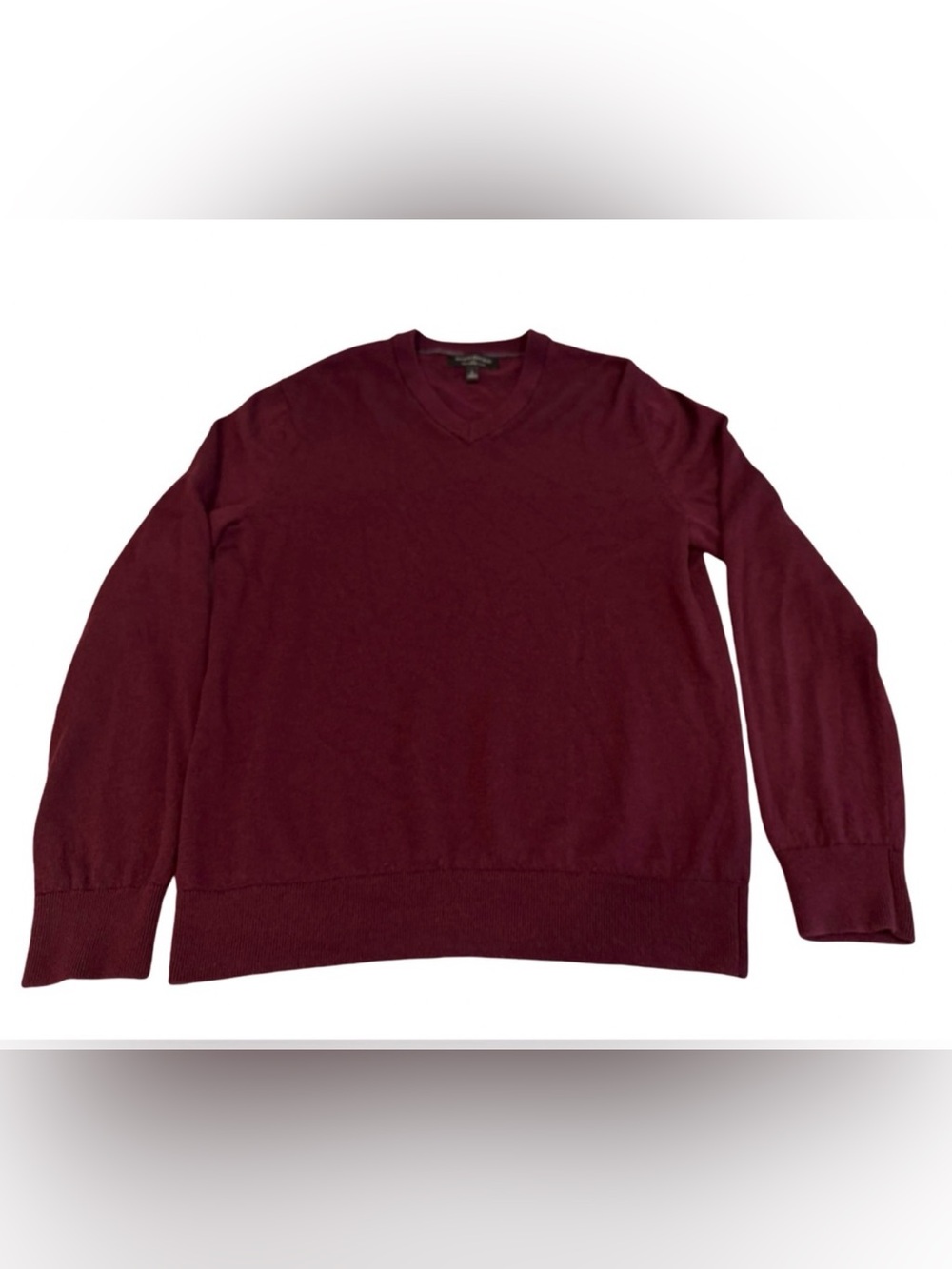 Banana Republic Men’s Merino Wool V-Neck Sweater Burgundy Size L